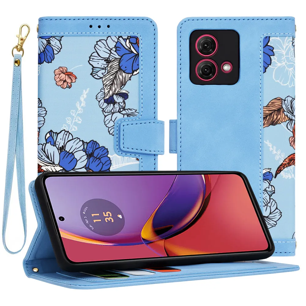 Custodia per Motorola Moto G84, Techsuit, FlipCraft, Blu - immagine 1