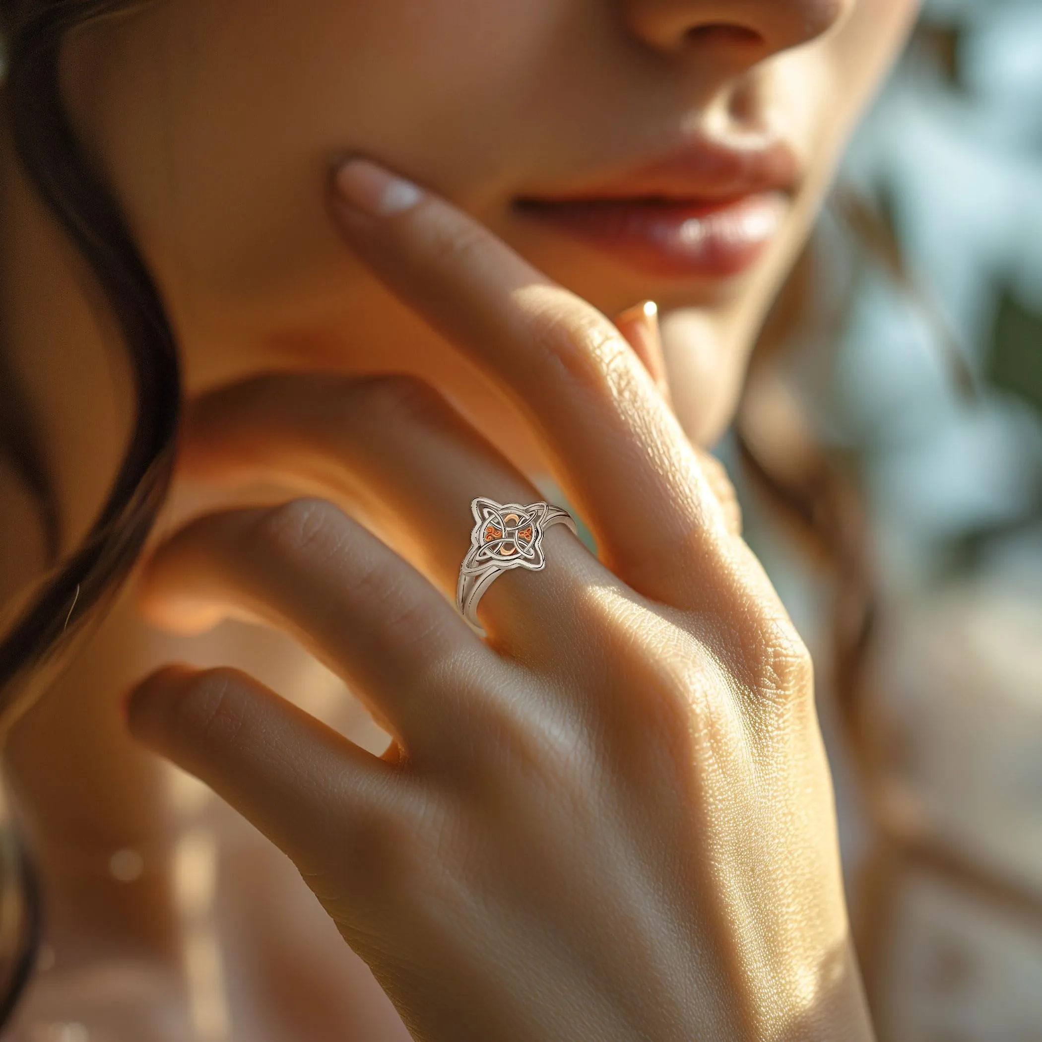 AEONSLOVE Anello Nodo della Strega Argento 925 Donna Anello Nodo Regolabile Anelli Celtica Argento 925 con Triskele Anelli Celtici Aperti Nodi delle Streghe - immagine 6