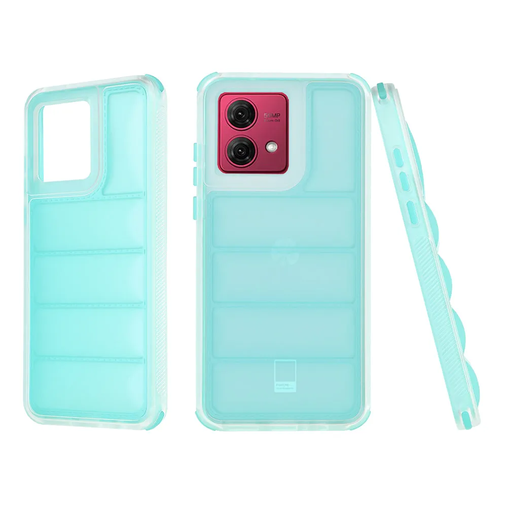 Custodia per Motorola Moto G84, Techsuit, Wave Shield, Turchese - immagine 1