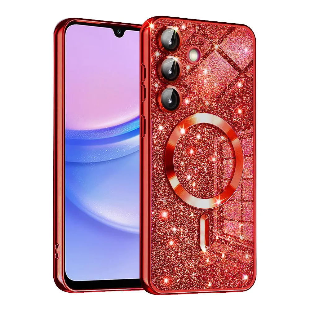 Custodia MagSafe per Samsung Galaxy A15 5G A156 / A15 A155, Techsuit, Luxury Glitter, Rosa - immagine 1