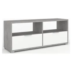 DOUBLE Db801 Base soggiorno Cemento e Bianco neve (139x41x57cm) - immagine 1