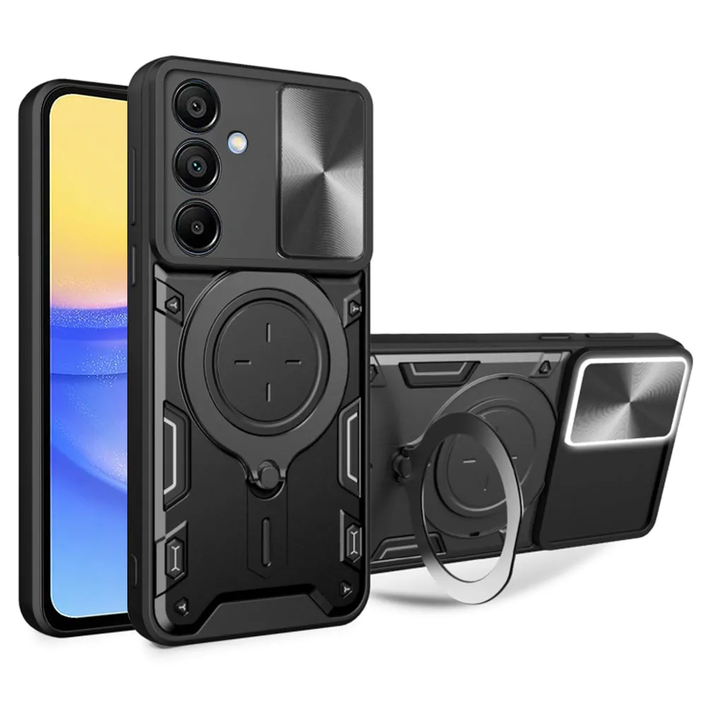 Custodia per Samsung Galaxy A15 5G A156 / A15 A155, Techsuit, CamGuard Pro, Nera - immagine 1