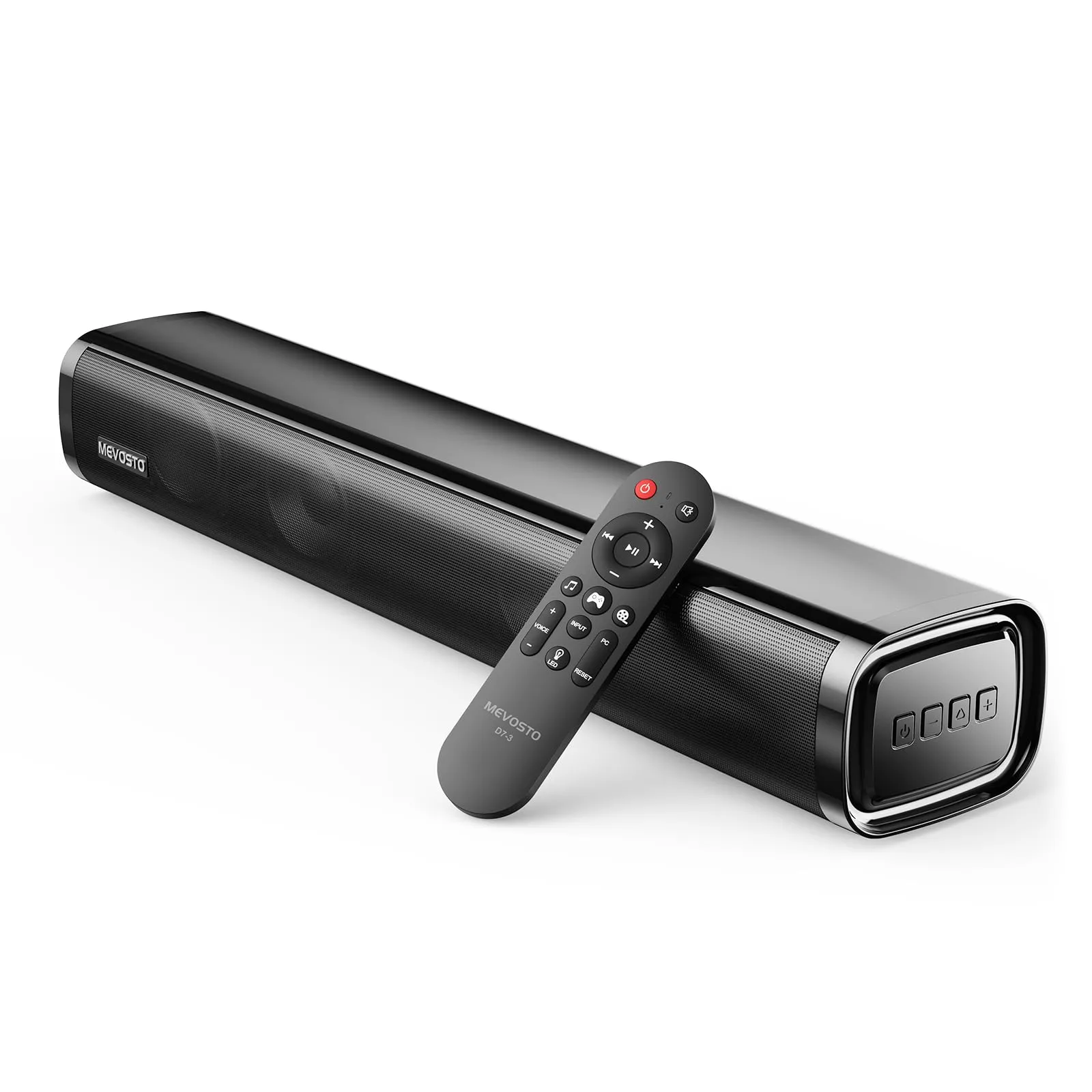 MEVOSTO Soundbar TV con Subwoofer Integrato, 2.1ch Soundbar PC Mini, 60W Casse TV Sound Bar Compatta, Home Theater con USB Digital Audio/BT5.4/Ottico/AUX, Voice Enhance 3 EQ, Montaggio a Parete - immagine 1