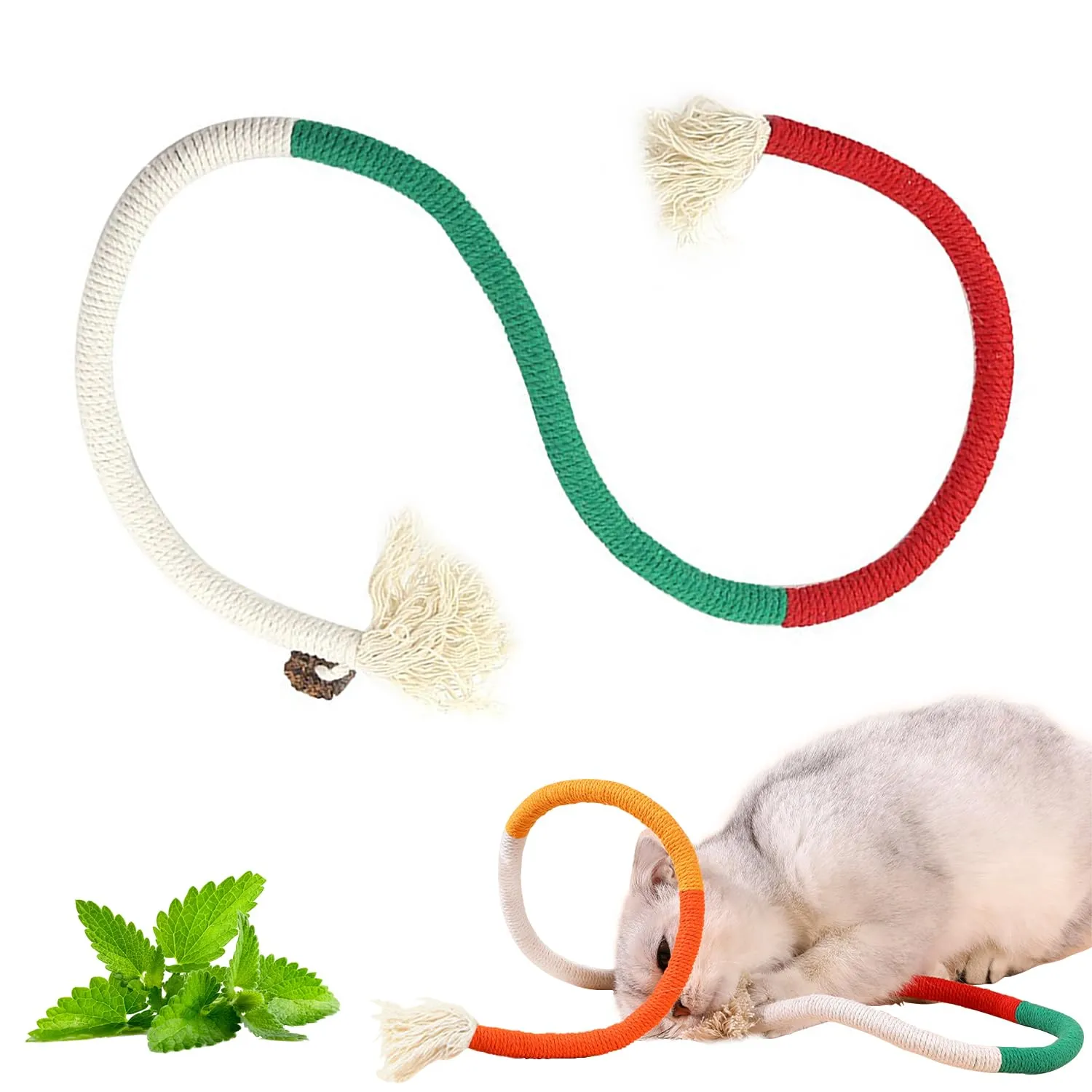 SUOXU Giocattolo interattivo per la pulizia dei denti di gatto, Giochino Gatto riempito con erba gatta naturale, Antistress (Verde) - immagine 1
