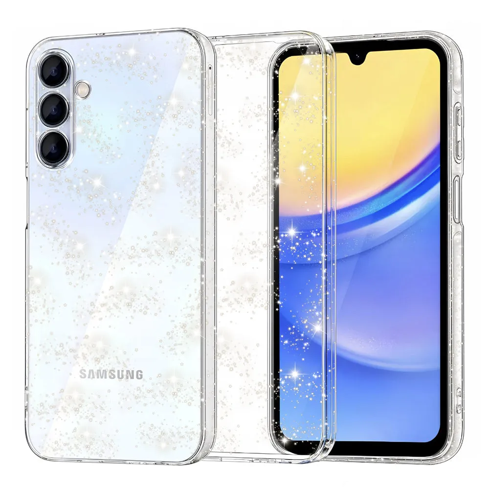 Custodia per Samsung Galaxy A15 5G A156 / A15 A155, Techsuit, SparkleSkin, Trasparente - immagine 1