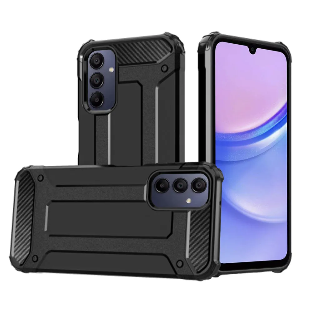 Custodia per Samsung Galaxy A15 5G A156 / A15 A155, Techsuit, Hybrid Armor, Nera - immagine 1