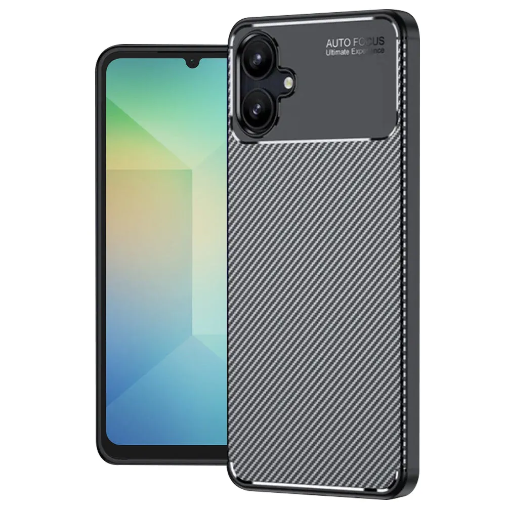 Custodia per Samsung Galaxy A06 A065, Techsuit, CarbonFiber, Nera - immagine 1