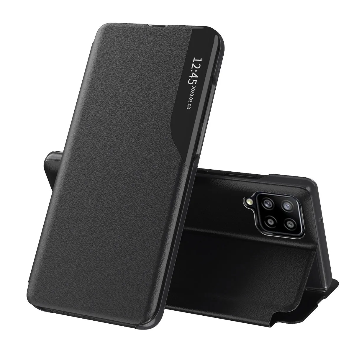 Custodia per Samsung Galaxy A12 Nacho A127 / A12 A125, Techsuit, eFold, Nera - immagine 1