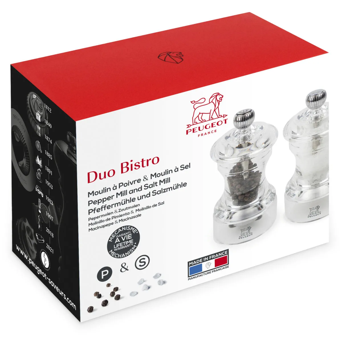 Peugeot Set Macinasale Macinapepe Bistro Acryl Duo; 10 cm (H); trasparente - immagine 1