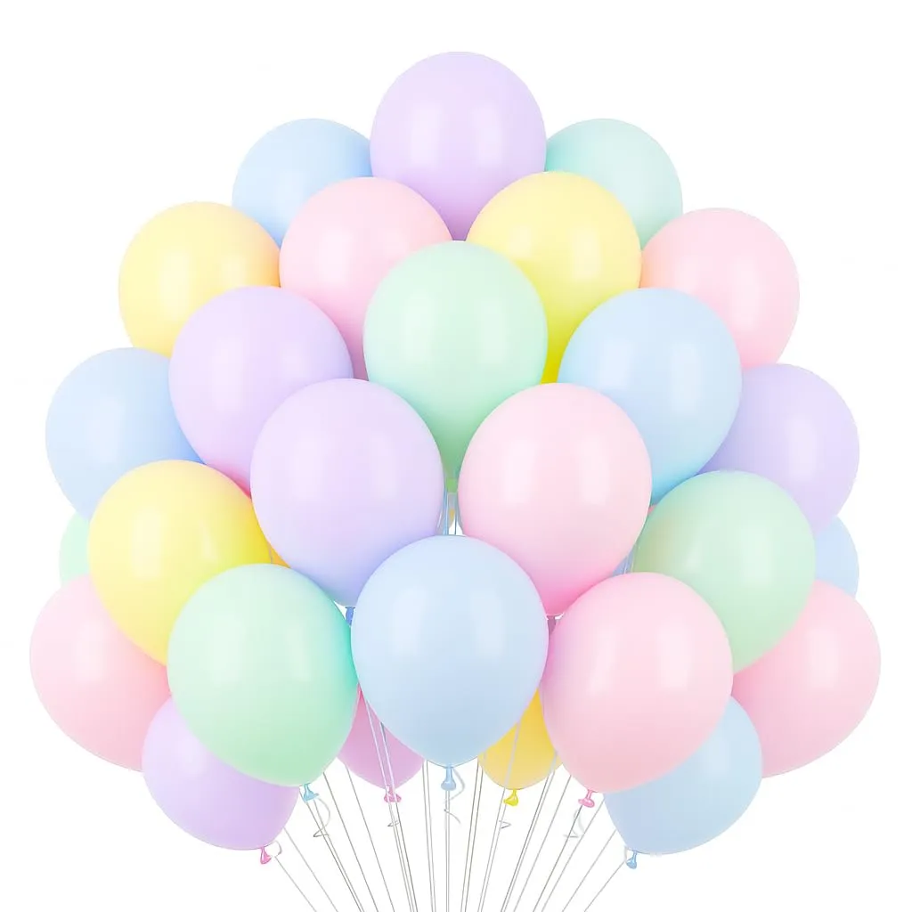 50 Palloncini Multicolore Pastello • 30 Cm • Colori Opachi • Qualità Premium • Lattice Naturale Biodegradabili Ecologici • Gonfiabili Aria Elio Acqua • Baby Shower Feste Compleanno Laurea Arco Macaron - immagine 1