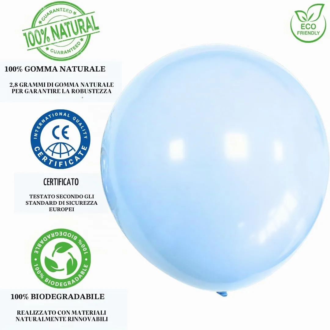 50 Palloncini Multicolore Pastello • 30 Cm • Colori Opachi • Qualità Premium • Lattice Naturale Biodegradabili Ecologici • Gonfiabili Aria Elio Acqua • Baby Shower Feste Compleanno Laurea Arco Macaron - immagine 8