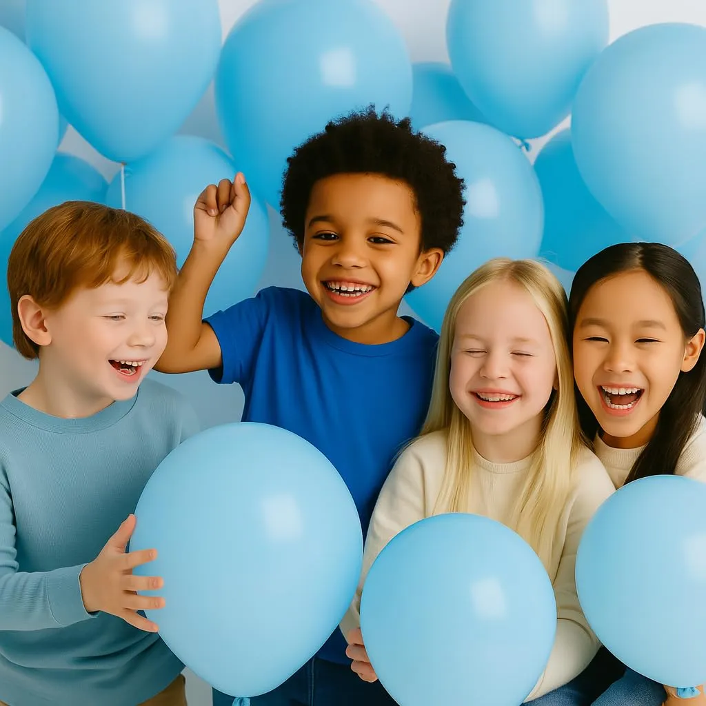 50 Palloncini Blu Pastello Azzurri • 30 Cm • Colori Opachi • Qualità Premium • Lattice Naturale Biodegradabili Ecologici • Gonfiabili Aria Elio Acqua • Baby Shower Battesimo Compleanno Feste Arco - immagine 5