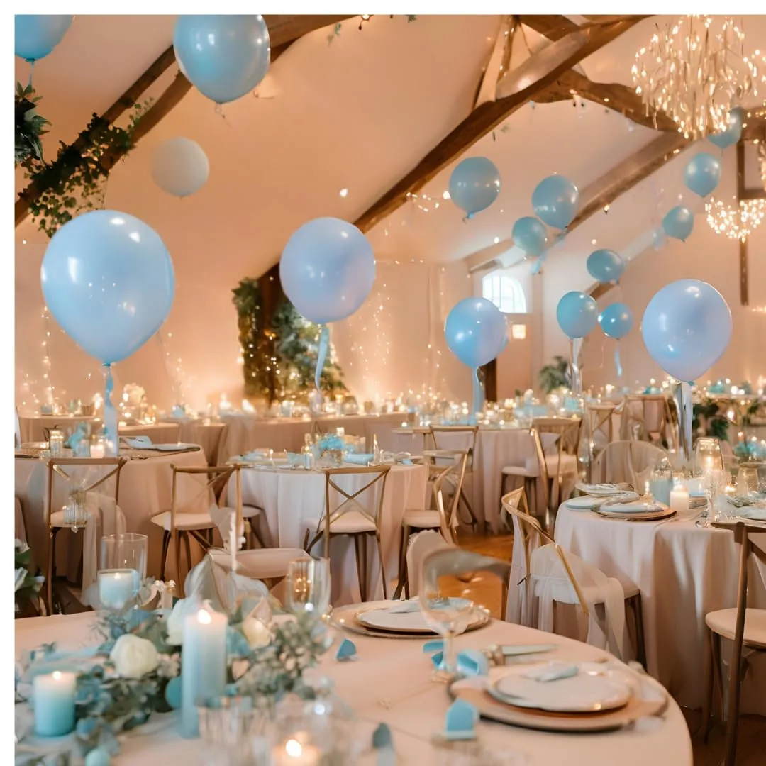 50 Palloncini Blu Pastello Azzurri • 30 Cm • Colori Opachi • Qualità Premium • Lattice Naturale Biodegradabili Ecologici • Gonfiabili Aria Elio Acqua • Baby Shower Battesimo Compleanno Feste Arco - immagine 6