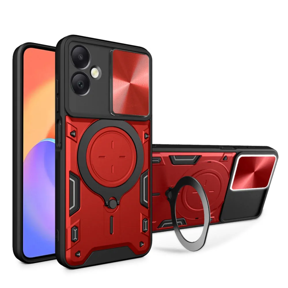 Custodia per Samsung Galaxy A06 A065, Techsuit, CamGuard Pro, Rossa - immagine 1