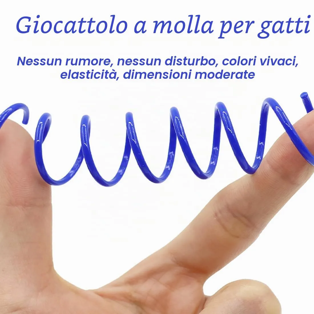 QEDBOJE 20 Pezzi Giocattolo per Gatti a Spirale, Novità Giocattolo a Molla, Giocattolo in Plastica Pieghevole, Giocattolo a Molla Colorato per Gatti, per Animali Domestici (Colorato) - immagine 3