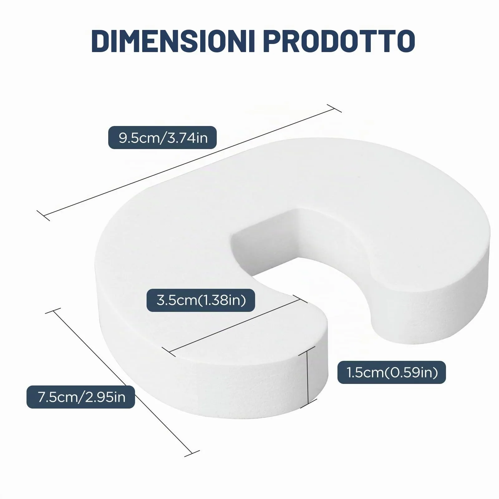 Romon Fermaporta Bambini, Schiuma, 16Pcs Bianco - immagine 2