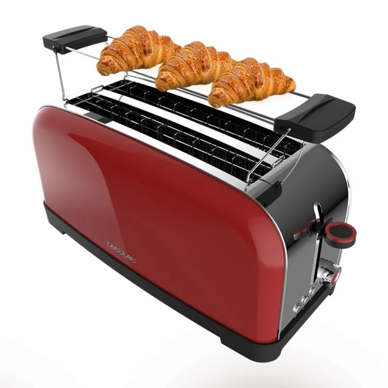 Tostapane Cecotec Toastin' Time 1500 Red 1500W Doppia Fessura Acciaio Rosso - immagine 1