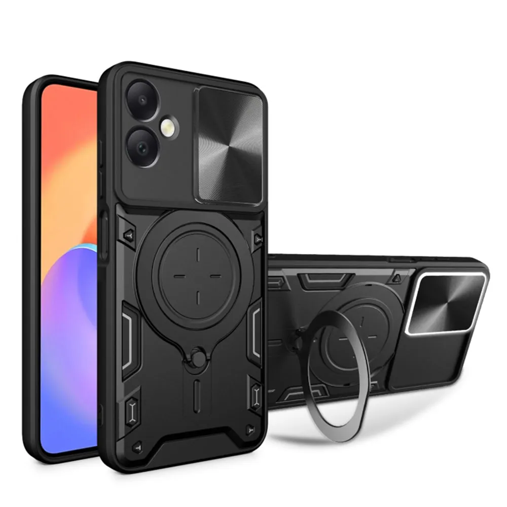 Custodia per Samsung Galaxy A06 A065, Techsuit, CamGuard Pro, Nera - immagine 1
