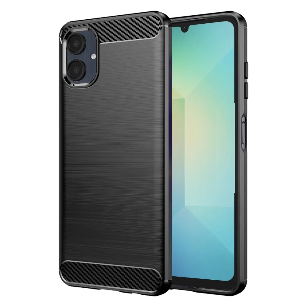 Custodia per Samsung Galaxy A06 A065, Techsuit, Carbonio, Nera - immagine 1