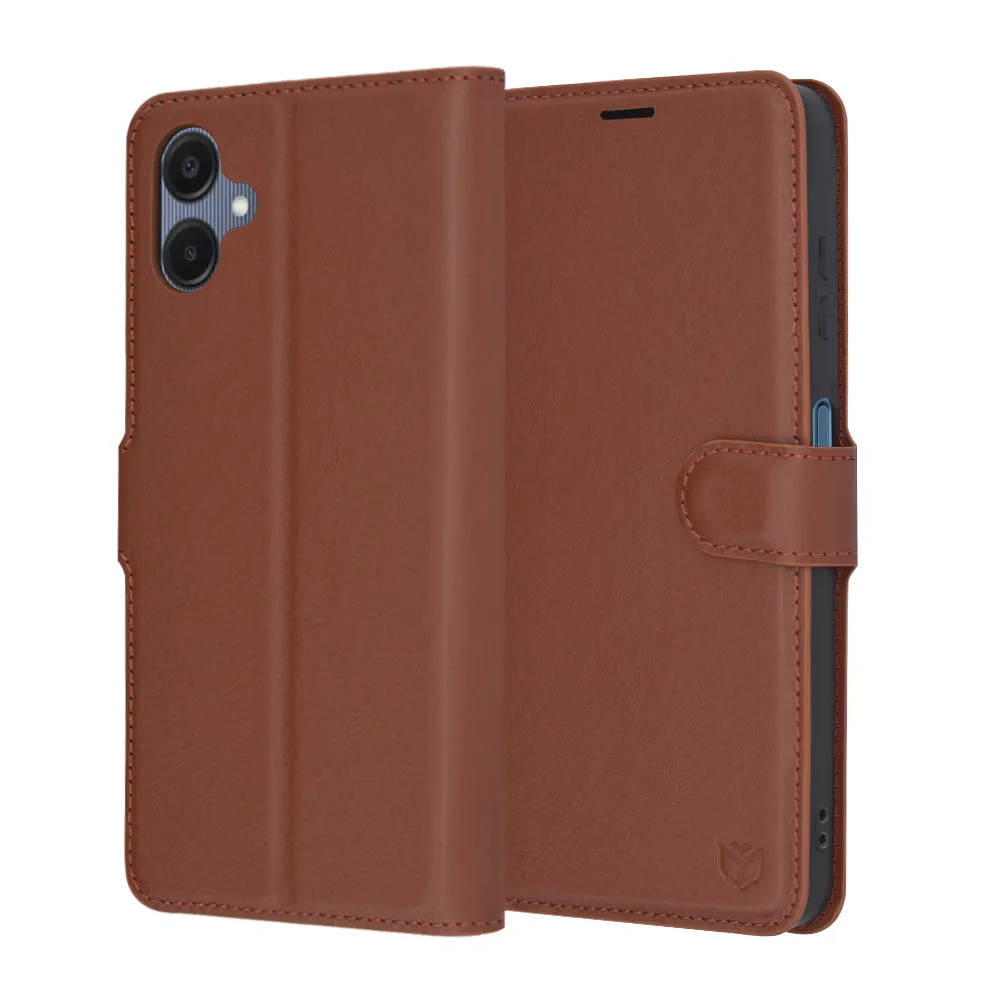 Custodia per Samsung Galaxy A06 A065, Techsuit, Leather Folio, Marrone - immagine 1