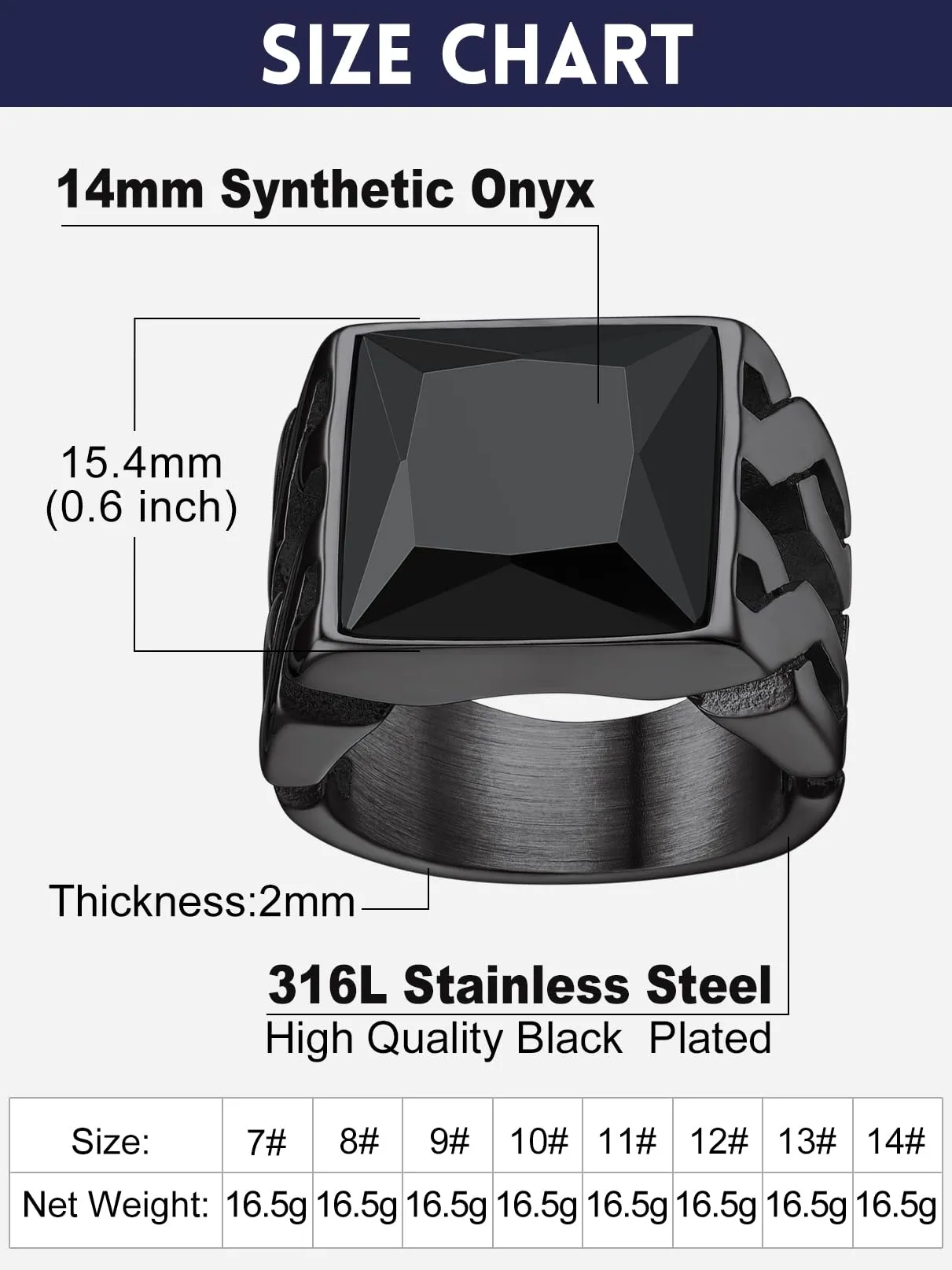 Bandmax Anello Uomo in Acciaio Inossidabile, Anello Argento Uomo con Topazio Blu,Anello Triquetra Nodo Celtico Misura 14.5 Circonferenza 54.4mm, Confezione Regalo - immagine 6