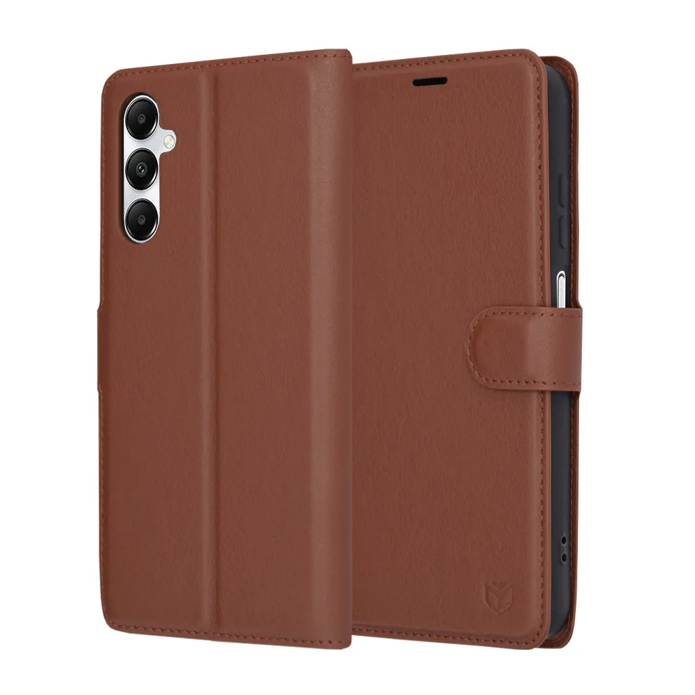 Custodia per Samsung Galaxy A05s A057, Techsuit, Leather Folio, Marrone - immagine 1