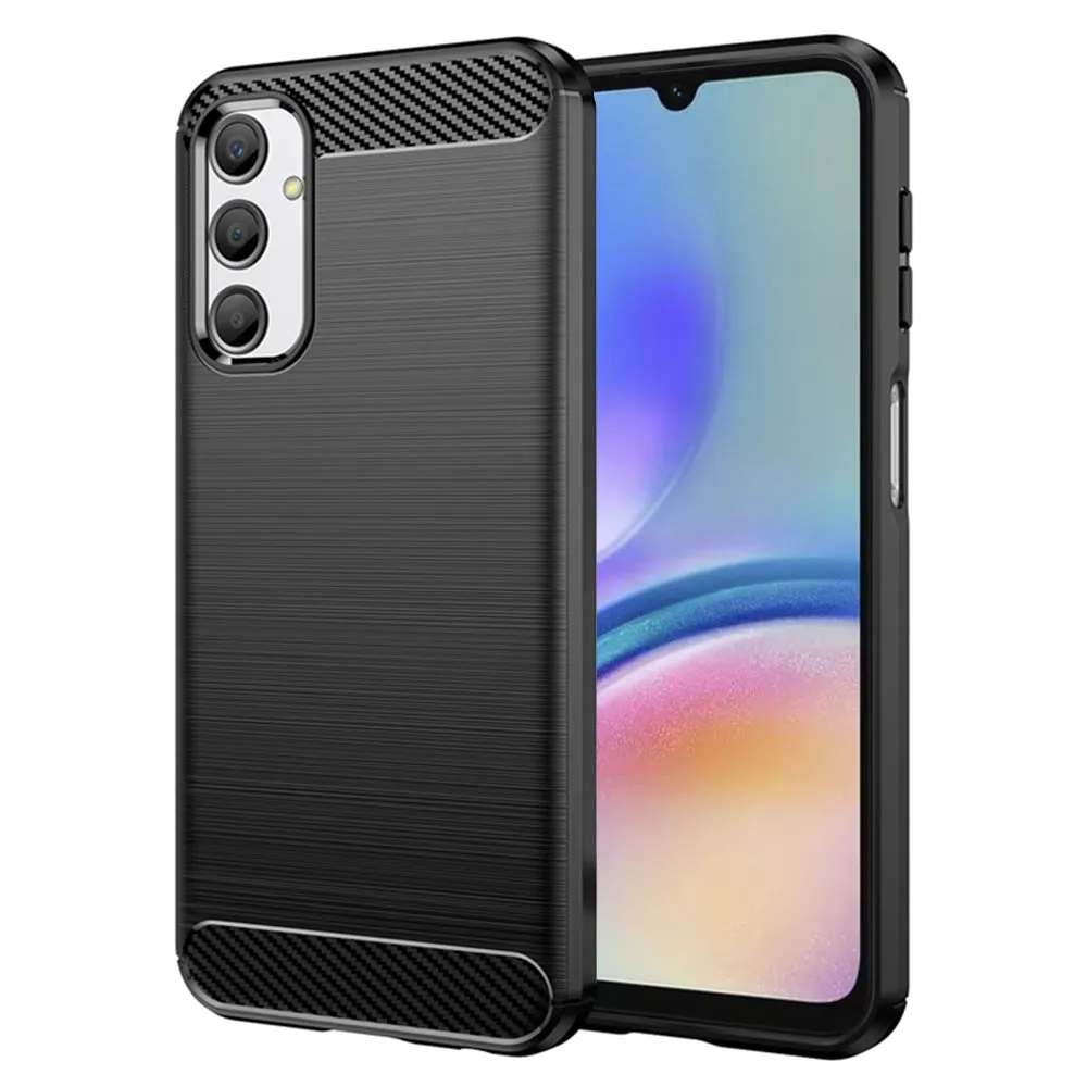 Custodia per Samsung Galaxy A05s A057, Techsuit, Carbonio, Nera - immagine 1