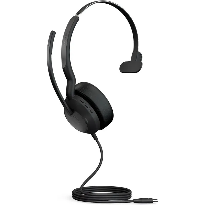 Cuffie con archetto Jabra Evolve 2 50 USB-C per ufficio/call center nere - immagine 1