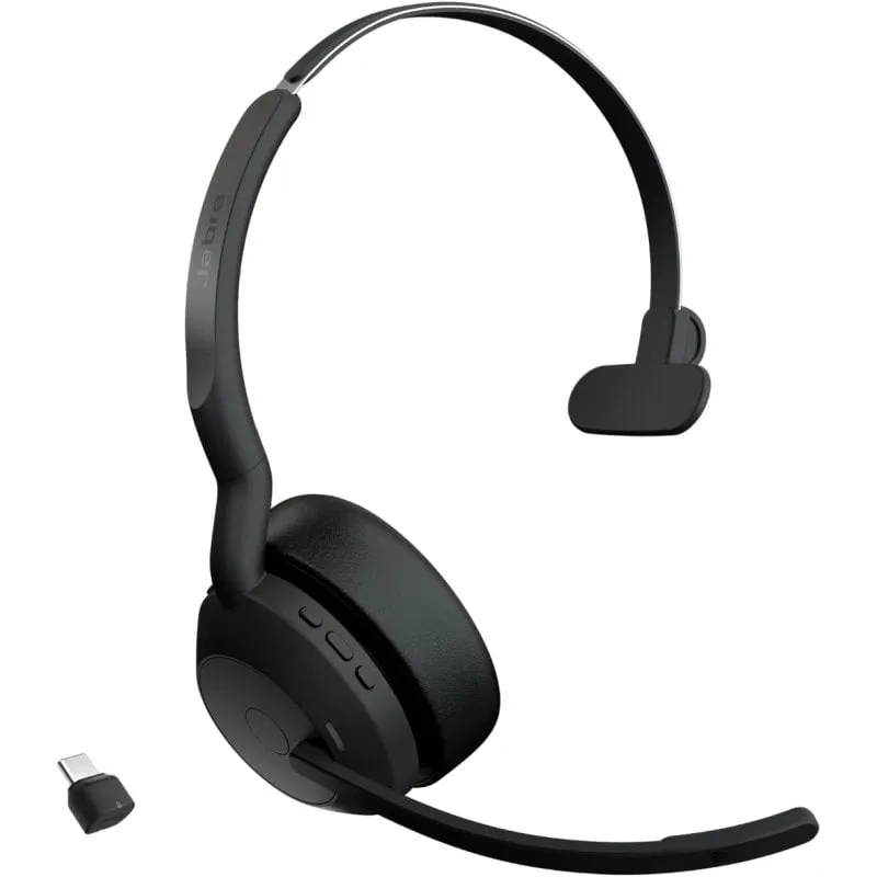 Jabra Evolve 2 55 Cuffie Bluetooth con archetto per ufficio/call center nere - immagine 1