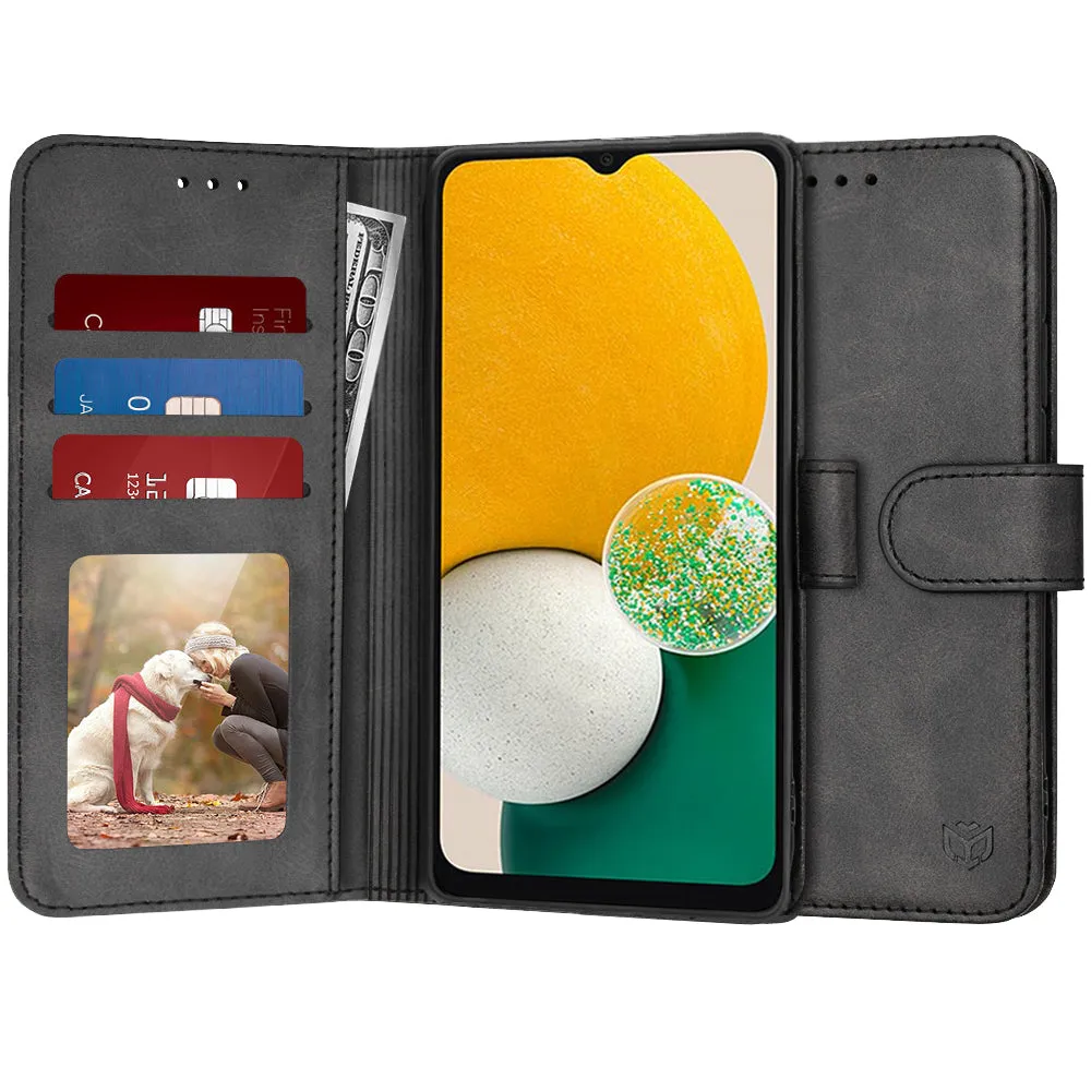 Custodia per Samsung Galaxy A04s A047 / A13 5G A136, Techsuit, Diary Book, Nera - immagine 1