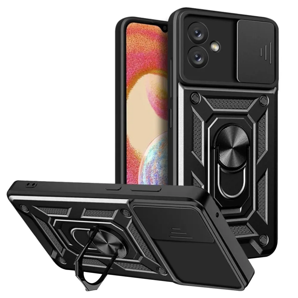 Custodia per Samsung Galaxy A04e A042 / M04 M045, Techsuit, CamShield, Nera - immagine 1