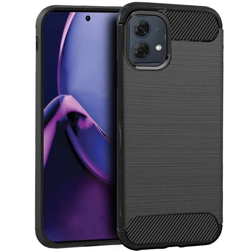 Raffinata custodia in carbonio nero per Motorola Moto G84 5G - immagine 1