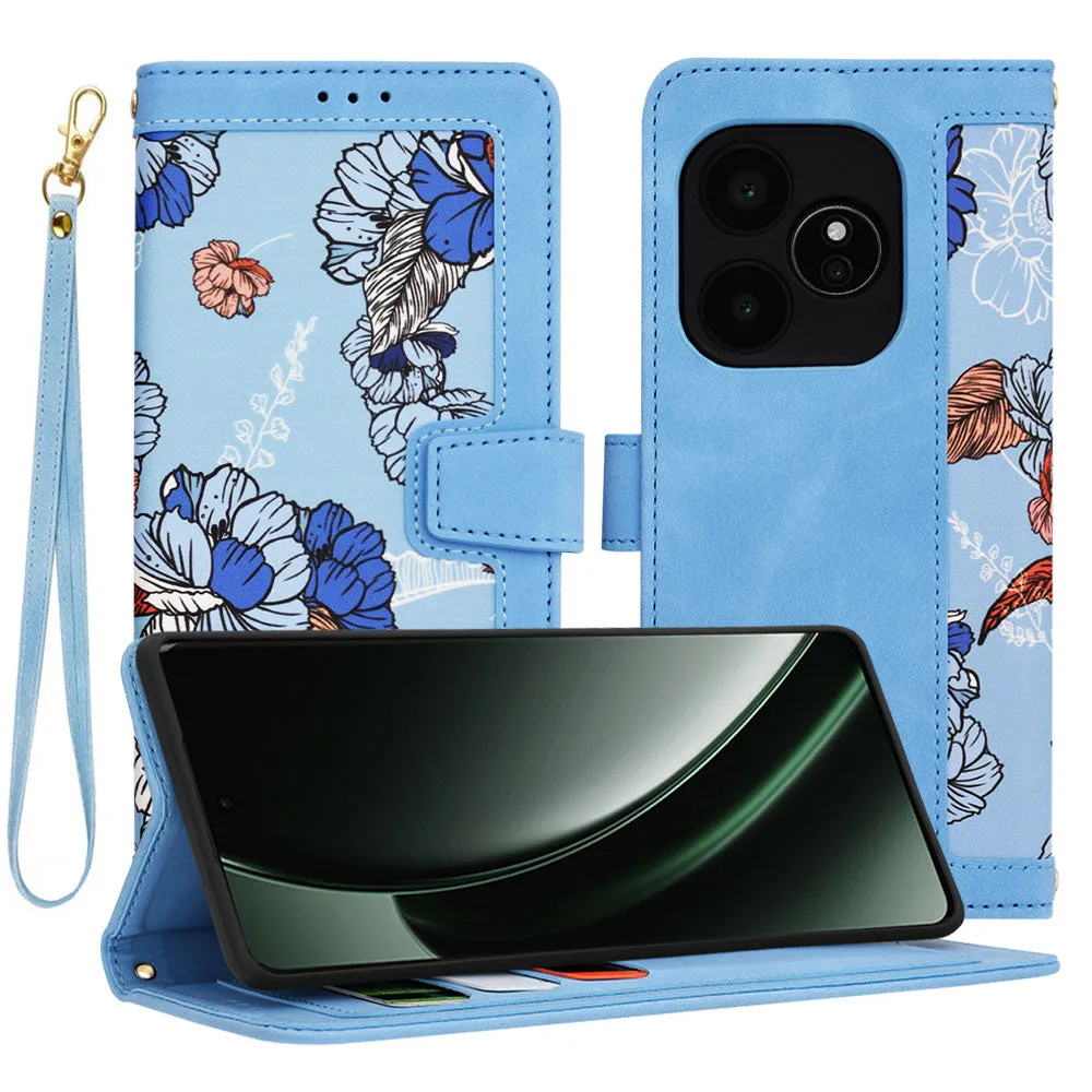 Custodia per Realme GT 6T / GT 6, Techsuit, FlipCraft, Blu - immagine 1