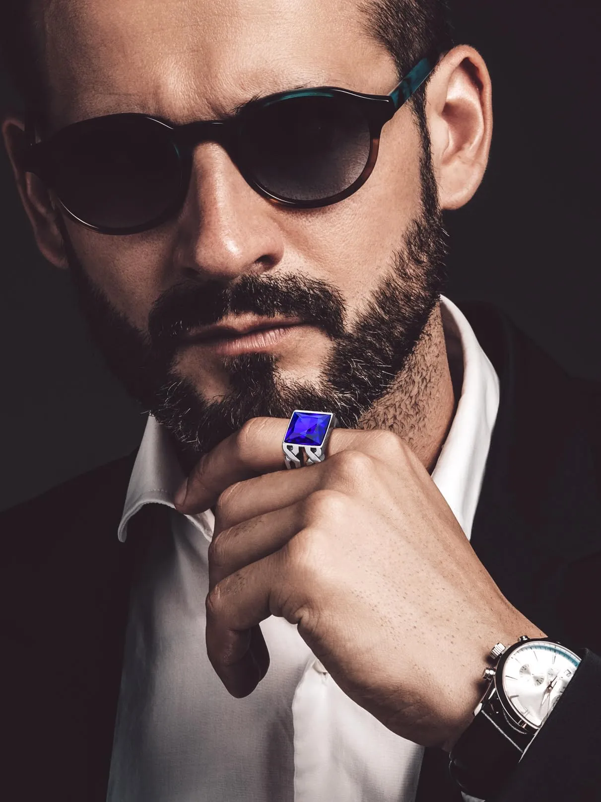 Bandmax Anello Uomo in Acciaio Inossidabile, Anello Nero Uomo con Pietra Nero,Anello Triquetra Nodo Celtico Misura 14.5 Circonferenza 54.4mm, Confezione Regalo - immagine 8