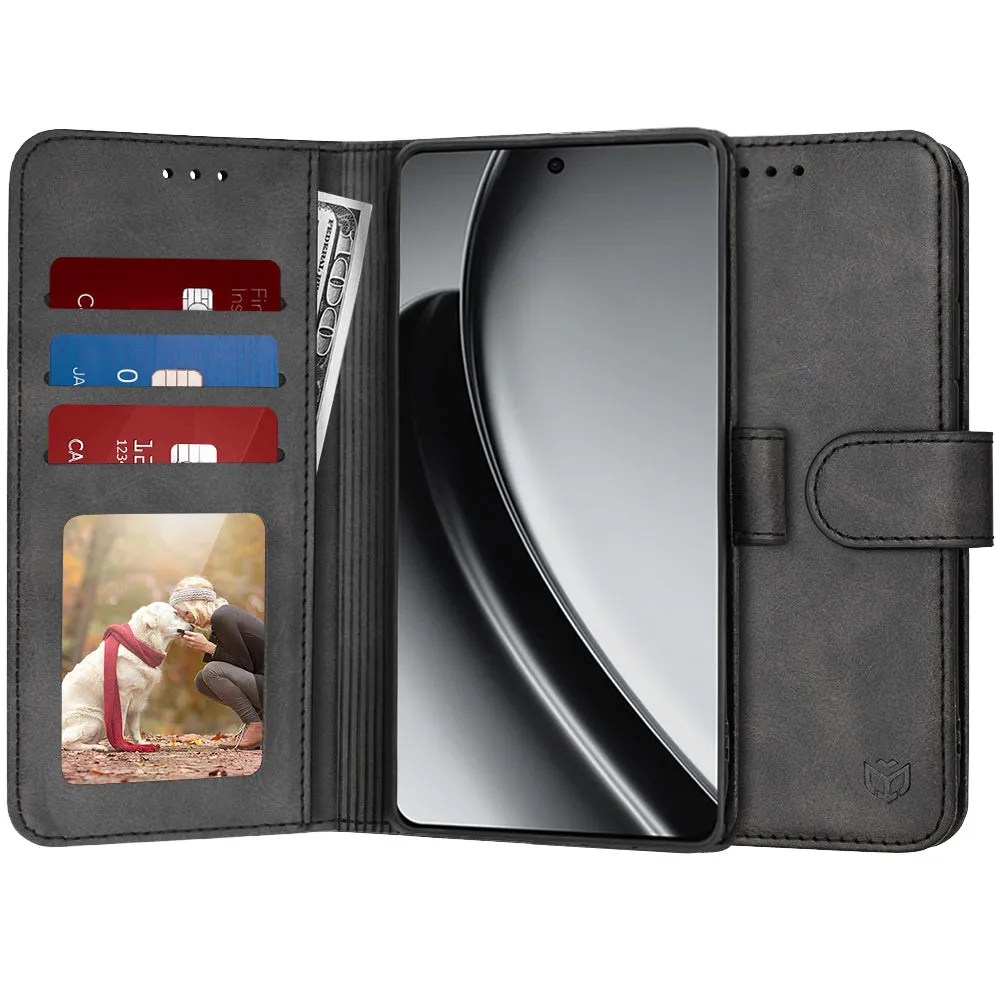 Custodia per Realme GT 6T / GT 6, Techsuit, Diary Book, Nera - immagine 1