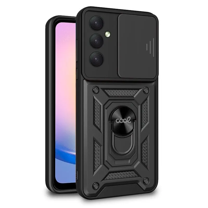 Custodia rigida nera ad anello per Samsung Galaxy A25 5G - immagine 1