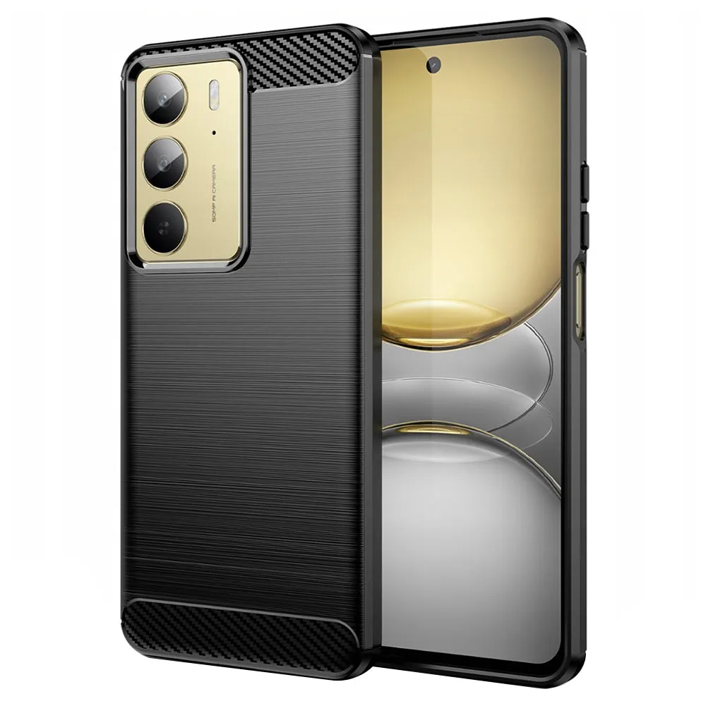 Custodia per Realme C75 5G / 14x, Techsuit, Carbonio, Nera - immagine 1