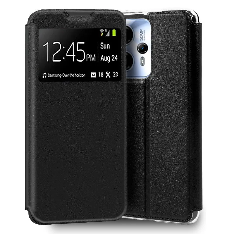 Custodia Flip Cover nera semplice e alla moda per Motorola Moto G13/G23 - immagine 1