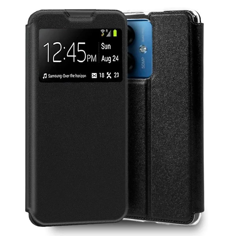 Custodia Flip Cover nera semplice e alla moda per Motorola Moto G14 - immagine 1