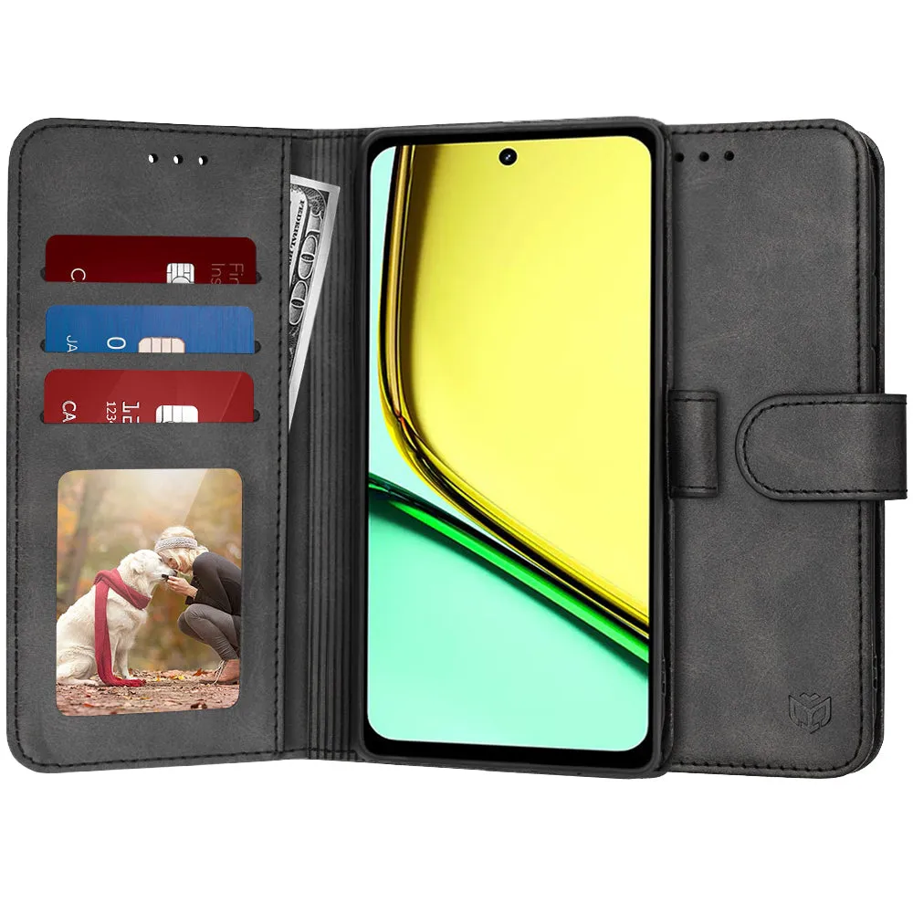 Custodia per Realme C67 4G, Techsuit, Diary Book, Nera - immagine 1