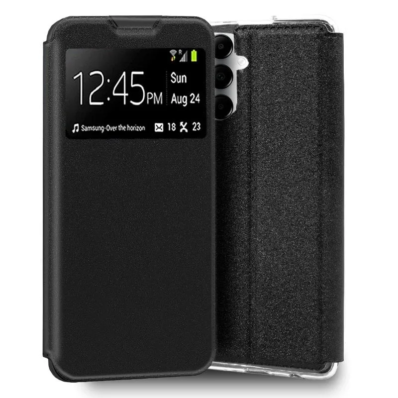 Fantastica custodia Flip Cover nera liscia per Samsung Galaxy A05s - immagine 1
