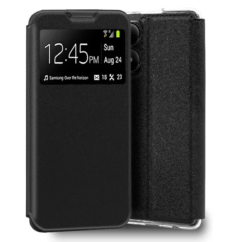 Custodia Flip Cover nera liscia e fantastica per ZTE Blade A33s - immagine 1