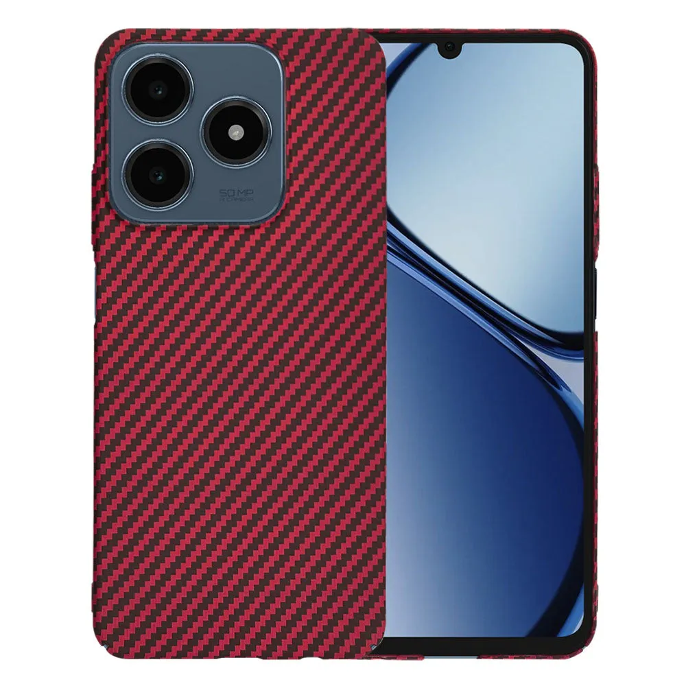 Custodia per Realme C63 / C61, Techsuit, Carbonite FiberShell, Rossa - immagine 1
