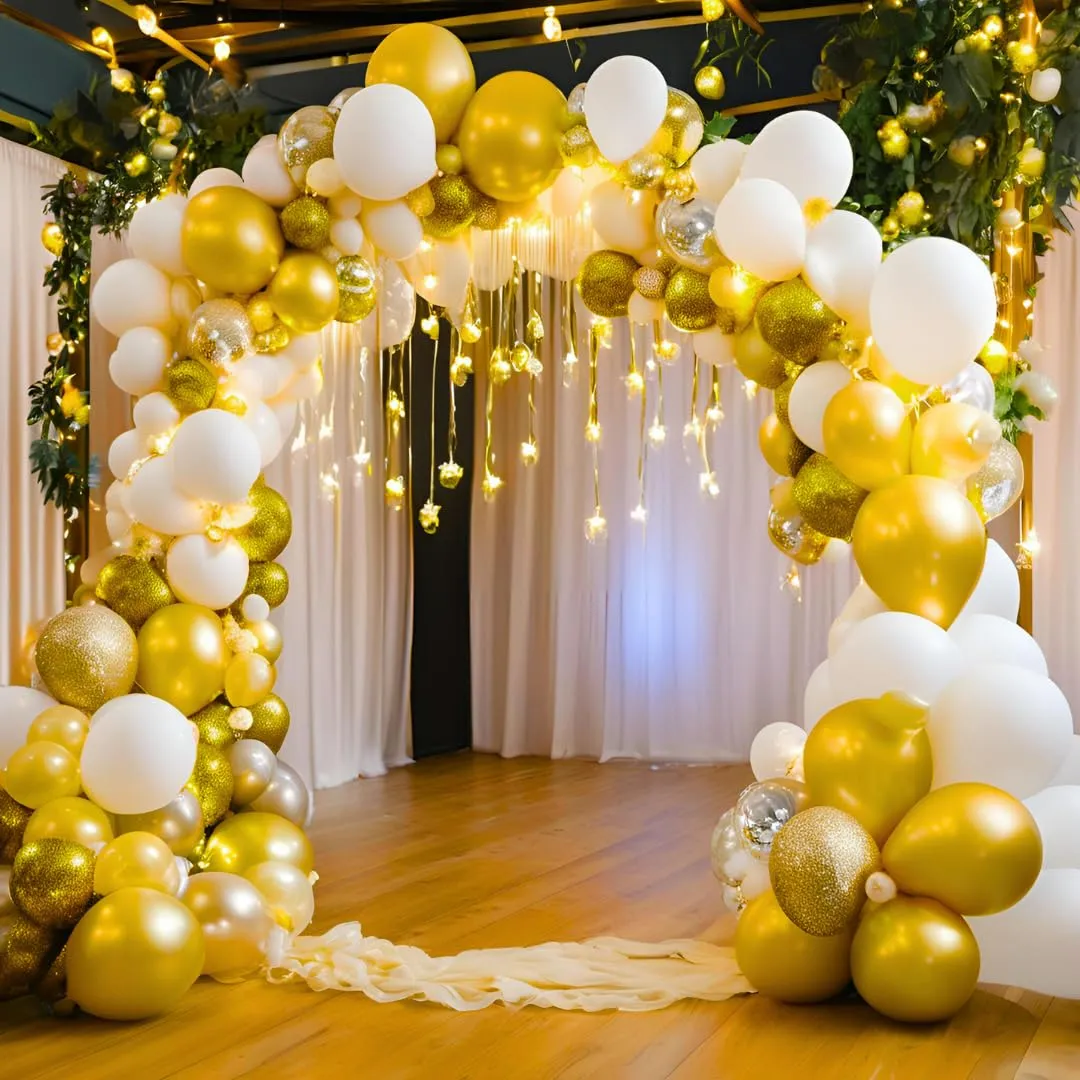 50 Palloncini Oro • 30 Cm • Colori Metallizzati Lucenti • Qualità Premium • Lattice Naturale Biodegradabili Ecologici • Gonfiabili Aria Elio Acqua • Baby Shower Feste Compleanno Laurea Matrimonio Arco - immagine 6