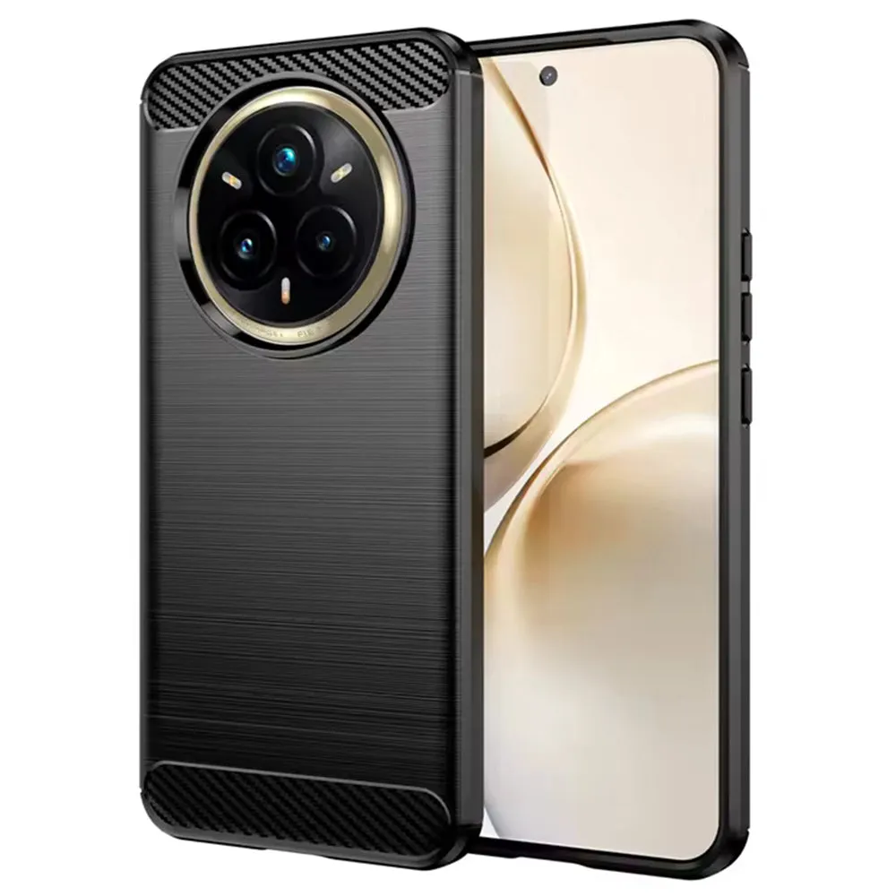 Custodia per Realme 14 Pro+, Techsuit, Carbonio, Nera - immagine 1
