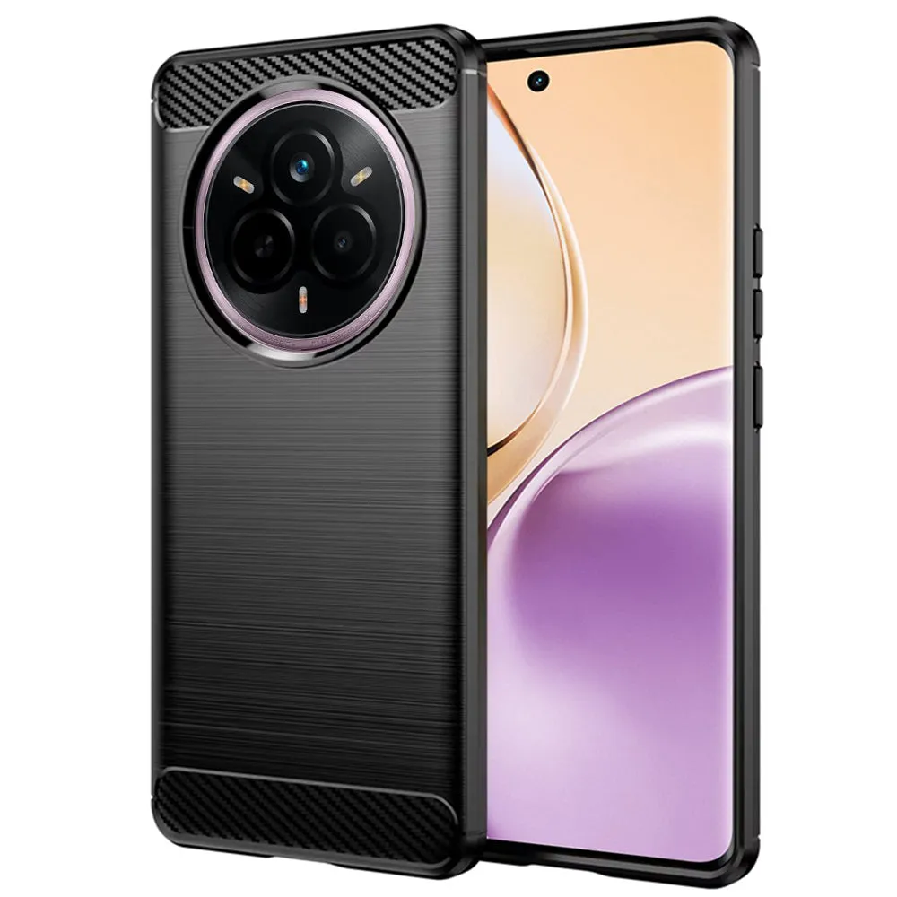 Custodia per Realme 14 Pro, Techsuit, Carbonio, Nera - immagine 1
