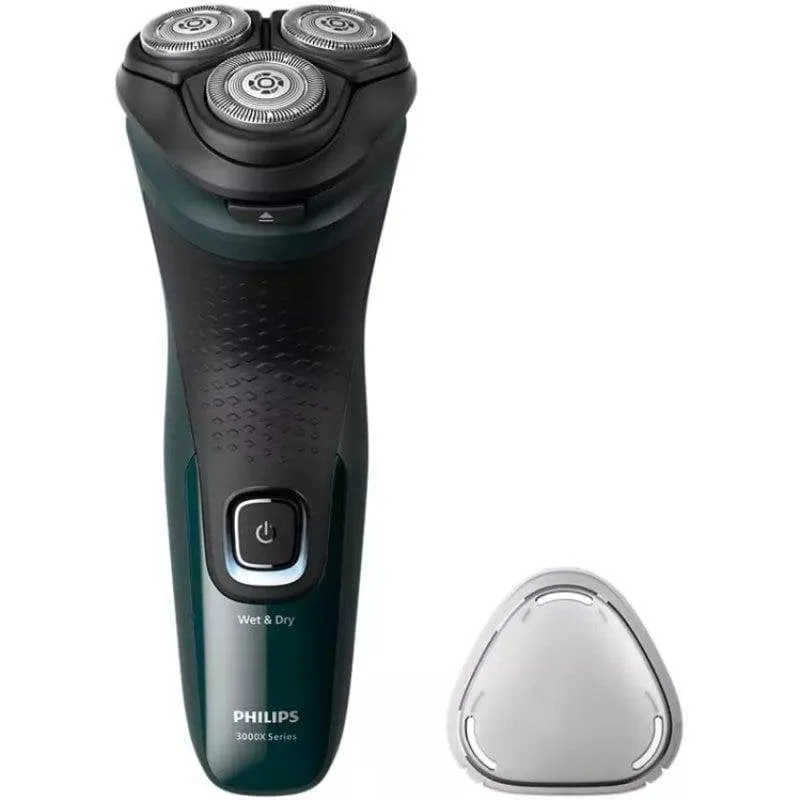 Rasoio Elettrico Viso Philips Shaver 3000X Series X3002/00 Senza Filo 40min Funzionamento a Umido 3 Testine Rifinitore - immagine 1