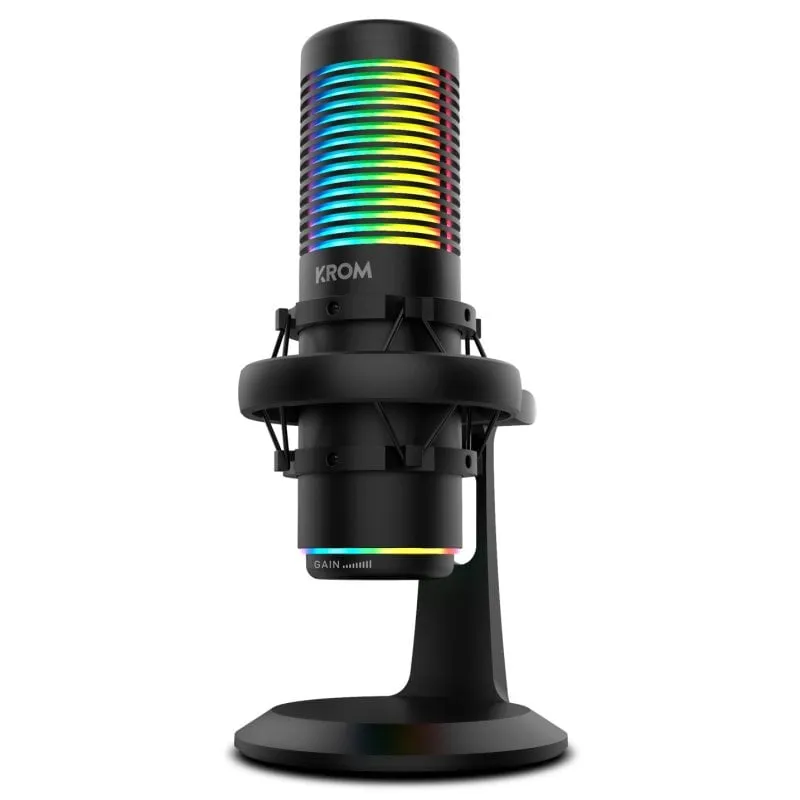 Microfono a condensatore Krom Kaze per lo streaming RGB Nero - immagine 1