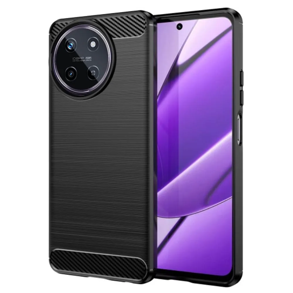 Custodia per Realme 11 4G, Techsuit, Carbonio, Nera - immagine 1
