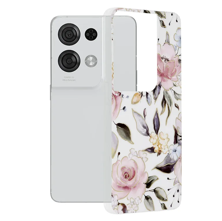 Custodia per Oppo Reno8 Pro, Techsuit, Marble, Bianca - immagine 1